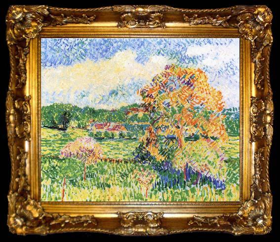 framed  Camille Pissarro The fall of the big walnut, ta009-2